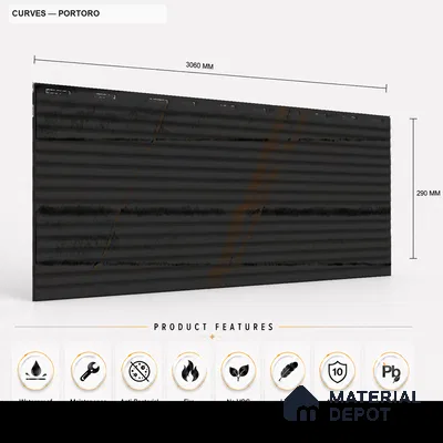 Portoro 10 ft x 0.68 ft (3060x208 mm) Curve Design Interior & Exterior Wall & Ceiling Panel - 10 mm | Suitable for Balcony, Facade & Open Area | Width is Subjected to 5% Variation