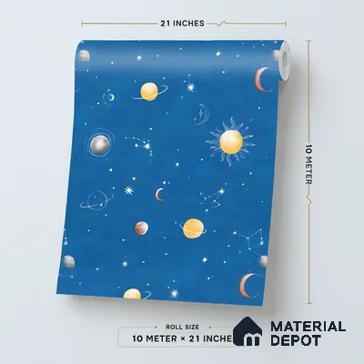 KD4011-3 | 10 Meter x 21 Inches Space Look Wallpaper - 57.41 Sq. Ft. | Minimum 15% wastage during installation