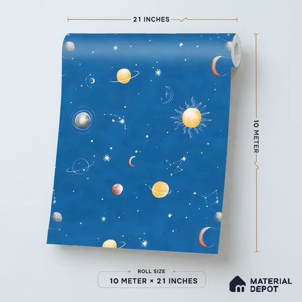 KD4011-3 | 10 Meter x 21 Inches Space Look Wallpaper - 57.41 Sq. Ft. | Minimum 15% wastage during installation