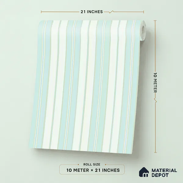 KD4014-2 | 10 Meter x 21 Inches Stripes Look Wallpaper - 57.41 Sq. Ft. | Minimum 15% wastage during installation