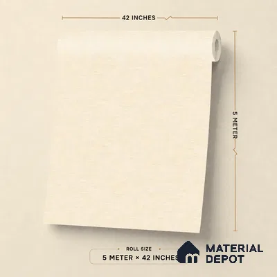 88569-3 | Cream Slub Linen PVC Textured Wallpaper - 5 Meter x 42 Inch, 57 Sq. Ft. (Min. 15% Wastage)