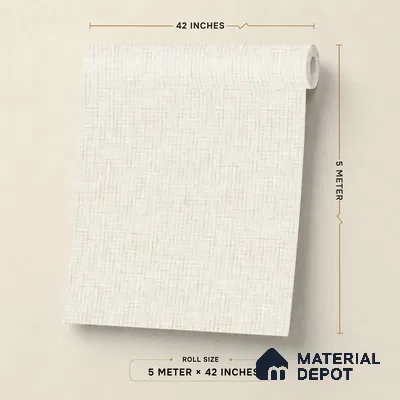 88579-4 | Cream Grid Weave PVC Textured Wallpaper - 5 Meter x 42 Inch, 57 Sq. Ft. (Min. 15% Wastage)