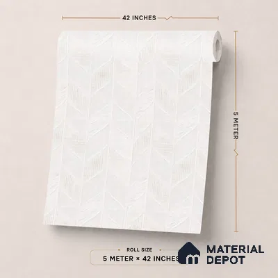 88574-1 | Off-White Leaf Vein Texture PVC Patterned Wallpaper - 5 Meter x 42 Inch, 57 Sq. Ft. (Min. 15% Wastage)