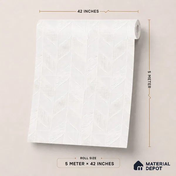 88574-1 | Off-White Leaf Vein Texture PVC Patterned Wallpaper - 5 Meter x 42 Inch, 57 Sq. Ft. (Min. 15% Wastage)