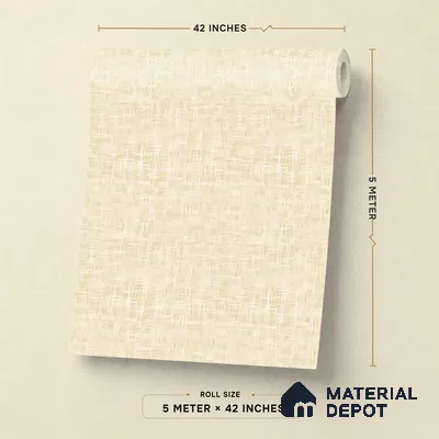 88584-2 | Cream Scribble Weave PVC Textured Wallpaper - 5 Meter x 42 Inch, 57 Sq. Ft. (Min. 15% Wastage)