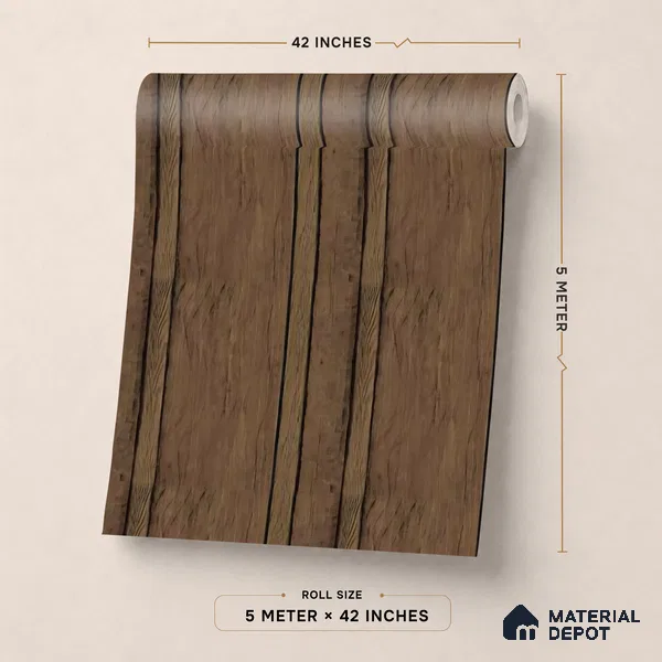 88582-2 | 5 Meter x 42 Inch PVC Wood Look Wallpaper - 57 Sq. Ft. | Minimum 15% wastage during installation