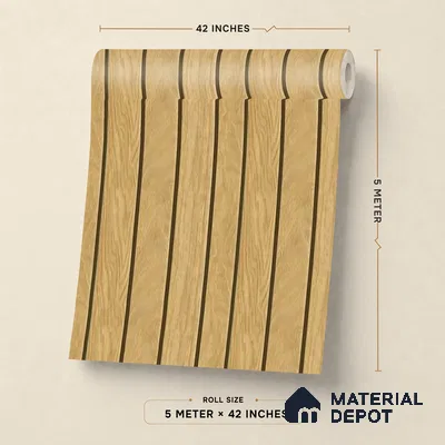 88581-2 | 5 Meter x 42 Inch PVC Wood Look Wallpaper - 57 Sq. Ft. | Minimum 15% wastage during installation