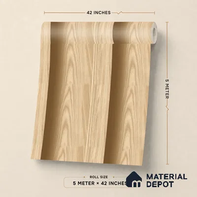 88585-1 | 5 Meter x 42 Inch PVC Wood Look Wallpaper - 57 Sq. Ft. | Minimum 15% wastage during installation