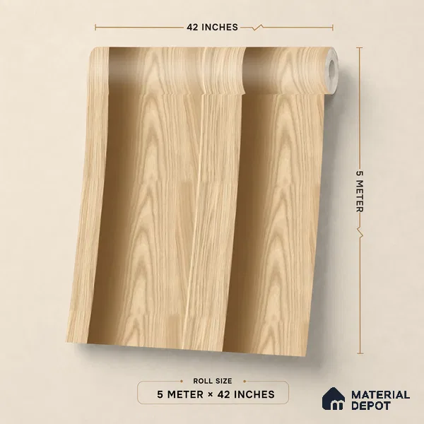 88585-1 | 5 Meter x 42 Inch PVC Wood Look Wallpaper - 57 Sq. Ft. | Minimum 15% wastage during installation