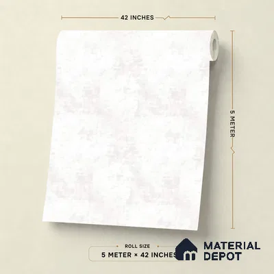 88580-1 | White Faded Plaster PVC Textured Wallpaper - 5 Meter x 42 Inch, 57 Sq. Ft. (Min. 15% Wastage)