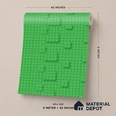 5123-2 | Green Toy Building Block PVC Patterned Wallpaper - 5 Meter x 42 Inch, 57 Sq. Ft. (Min. 15% Wastage)