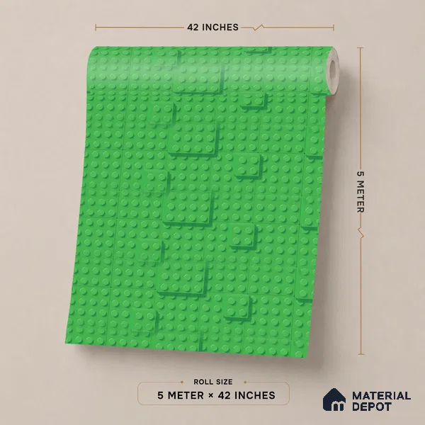 5123-2 | Green Toy Building Block PVC Patterned Wallpaper - 5 Meter x 42 Inch, 57 Sq. Ft. (Min. 15% Wastage)