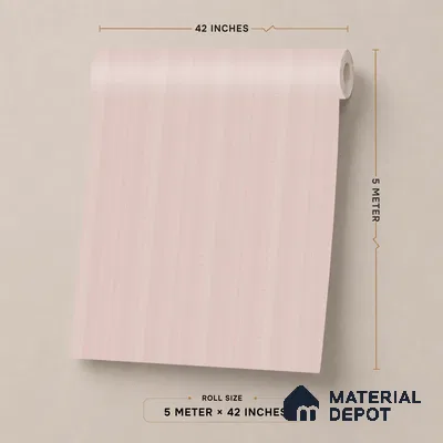 70252-3 | Pale Pink Vertical Stripe PVC Patterned Wallpaper - 5 Meter x 42 Inch, 57 Sq. Ft. (Min. 15% Wastage)