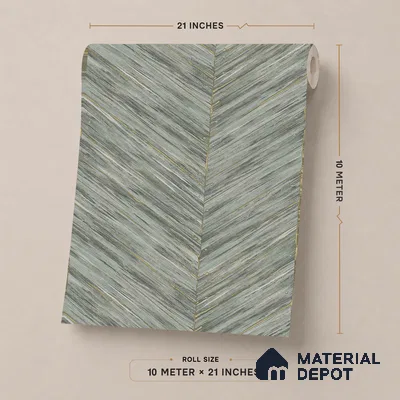 ST021008 | Blue Grey Chevron Wood Grain PVC Patterned Wallpaper - 10.05 Meter x 20.86 Inches, 57.33 Sq. Ft. (Min. 15% Wastage)