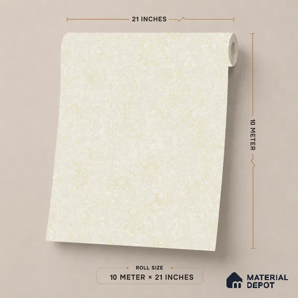 ST021032 | Pale Cream Soft Mottled PVC Patterned Wallpaper - 10.05 Meter x 20.86 Inches, 57.33 Sq. Ft. (Min. 15% Wastage)