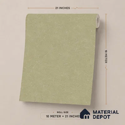 ST021046 | Sage Olive Green Plain Texture PVC Patterned Wallpaper - 10.05 Meter x 20.86 Inches, 57.33 Sq. Ft. (Min. 15% Wastage)