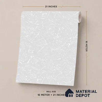ST021031 | White Scratch Texture PVC Patterned Wallpaper - 10.05 Meter x 20.86 Inches, 57.33 Sq. Ft. (Min. 15% Wastage)