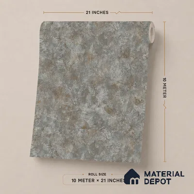 ST021043 | Grey Rust Mottled Stone PVC Patterned Wallpaper - 10.05 Meter x 20.86 Inches, 57.33 Sq. Ft. (Min. 15% Wastage)