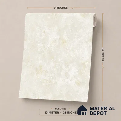 ST021037 | Cream Mottled Stone PVC Patterned Wallpaper - 10.05 Meter x 20.86 Inches, 57.33 Sq. Ft. (Min. 15% Wastage)