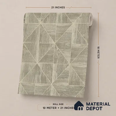 ST021061 | Beige Parquet Wood PVC Geometric Wallpaper - 10.05 Meter x 20.86 Inches, 57.33 Sq. Ft. (Min. 15% Wastage)