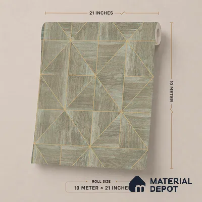 ST021063 | Taupe Parquet Wood PVC Geometric Wallpaper - 10.05 Meter x 20.86 Inches, 57.33 Sq. Ft. (Min. 15% Wastage)
