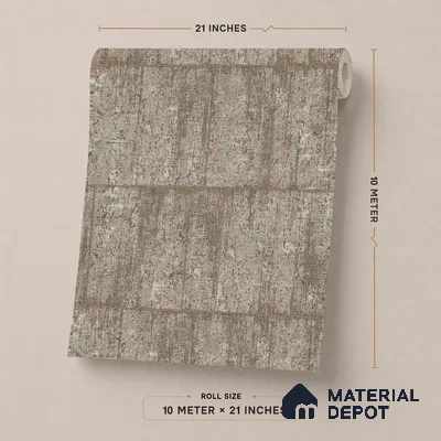 ST021064 | Grey Brown Stone Brick Block PVC Patterned Wallpaper - 10.05 Meter x 20.86 Inches, 57.33 Sq. Ft. (Min. 15% Wastage)
