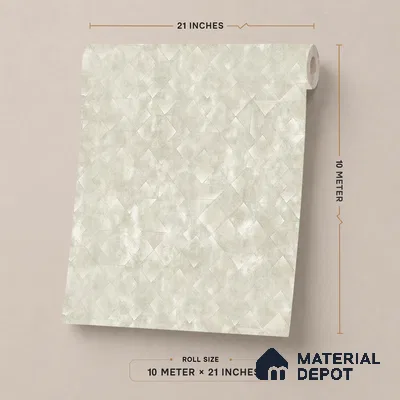 ST021078 | Cream Diamond Mosaic Texture PVC Patterned Wallpaper - 10.05 Meter x 20.86 Inches, 57.33 Sq. Ft. (Min. 15% Wastage)