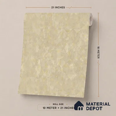 ST021068 | Pale Gold Diamond Mosaic Texture PVC Patterned Wallpaper - 10.05 Meter x 20.86 Inches, 57.33 Sq. Ft. (Min. 15% Wastage)