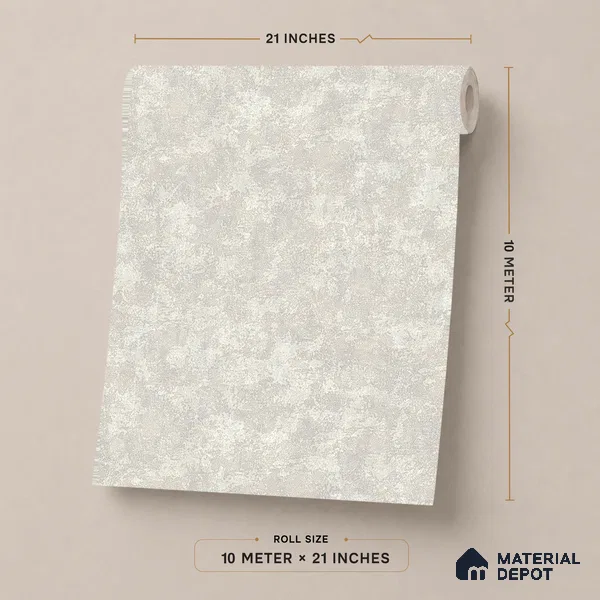 ST021079 | Greige Cloudy Plaster PVC Patterned Wallpaper - 10.05 Meter x 20.86 Inches, 57.33 Sq. Ft. (Min. 15% Wastage)