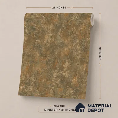 ST021083 | Rust Grey Mottled Plaster PVC Patterned Wallpaper - 10.05 Meter x 20.86 Inches, 57.33 Sq. Ft. (Min. 15% Wastage)