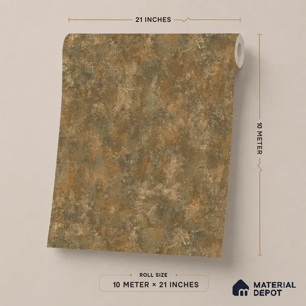 ST021083 | Rust Grey Mottled Plaster PVC Patterned Wallpaper - 10.05 Meter x 20.86 Inches, 57.33 Sq. Ft. (Min. 15% Wastage)