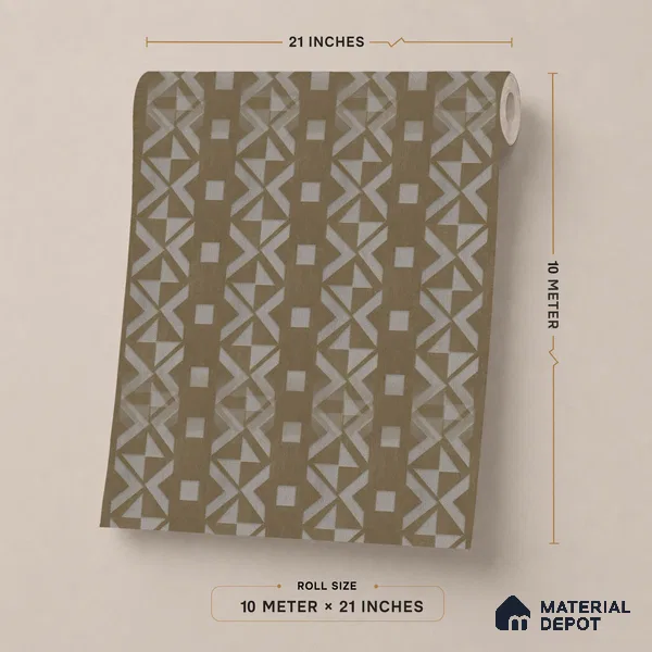 AMBL23433 | Dark Brown Cross Diamond Patterned Wallpaper - 10 Meter x 21 Inches, 57.05 Sq. Ft. (Min. 15% Wastage)