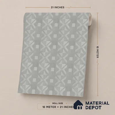 AMBL23436 | Silver Grey Cross Diamond Patterned Wallpaper - 10 Meter x 21 Inches, 57.05 Sq. Ft. (Min. 15% Wastage)