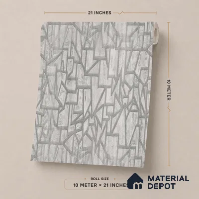 AMBL23444 | Light Grey Fractured Lines Geometric Wallpaper - 10 Meter x 21 Inches, 57.05 Sq. Ft. (Min. 15% Wastage)