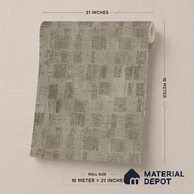 AMBL23472 | Warm Beige Distressed Checker Patterned Wallpaper - 10 Meter x 21 Inches, 57.05 Sq. Ft. (Min. 15% Wastage)