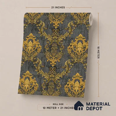 FE504-5 | 10 Meter x 21 Inch PVC Damask Look Wallpaper - 57 Sq. Ft. | Minimum 15% wastage during installation