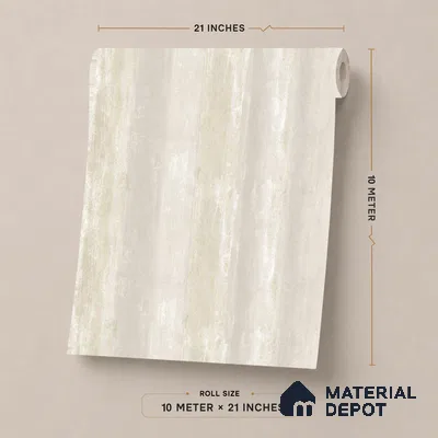 FE505-2 | Ivory Cream Vertical Streak PVC Patterned Wallpaper - 10 Meter x 21 Inch, 57 Sq. Ft. (Min. 15% Wastage)