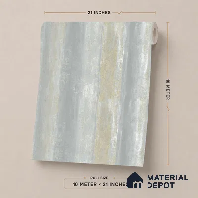 FE505-4 | Silver Grey Vertical Streak PVC Patterned Wallpaper - 10 Meter x 21 Inch, 57 Sq. Ft. (Min. 15% Wastage)