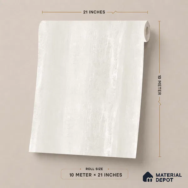 FE505-1 | Off-White Vertical Streak PVC Patterned Wallpaper - 10 Meter x 21 Inch, 57 Sq. Ft. (Min. 15% Wastage)