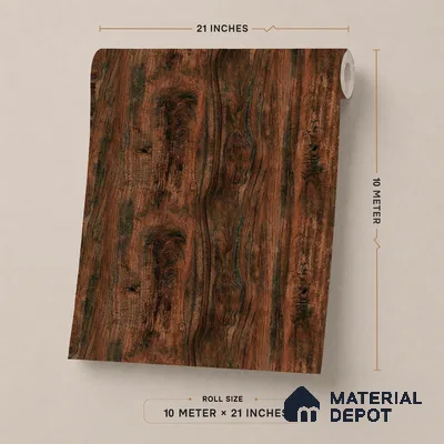 FE511-2 | 10 Meter x 21 Inch PVC Wood Look Wallpaper - 57 Sq. Ft. | Minimum 15% wastage during installation