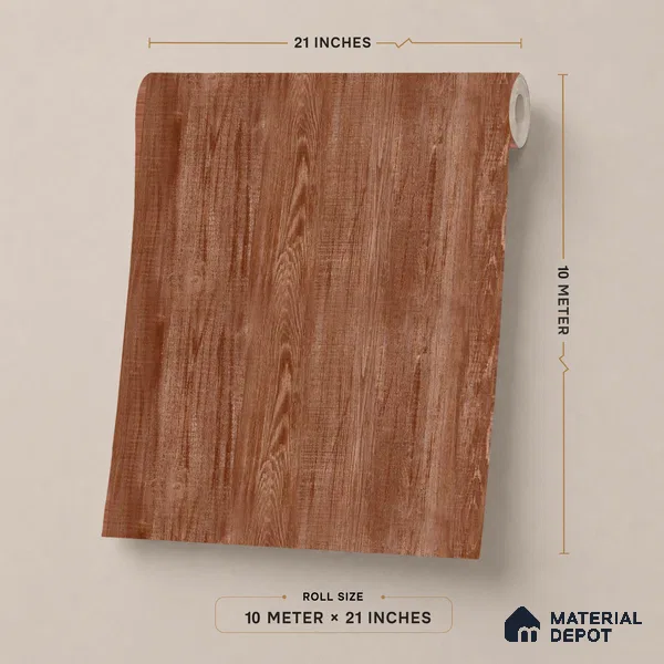 FE511-1 | 10 Meter x 21 Inch PVC Wood Look Wallpaper - 57 Sq. Ft. | Minimum 15% wastage during installation