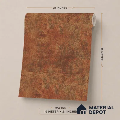FE512-4 | Orange Corroded Metal PVC Textured Wallpaper - 10 Meter x 21 Inch, 57 Sq. Ft. (Min. 15% Wastage)