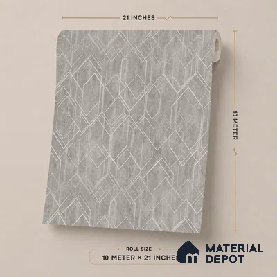 AMBL23405 | Taupe Grey Diamond Panel Geometric Wallpaper - 10 Meter x 21 Inches, 57.05 Sq. Ft. (Min. 15% Wastage)