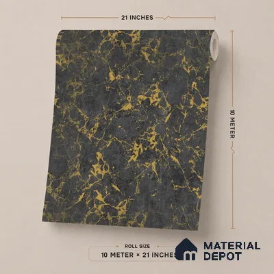 AMBL23402 | Black Vein Marble Textured Wallpaper - 10 Meter x 21 Inches, 57.05 Sq. Ft. (Min. 15% Wastage)