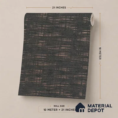 AMBL23424 | Black Frayed Ikat Textured Wallpaper - 10 Meter x 21 Inches, 57.05 Sq. Ft. (Min. 15% Wastage)