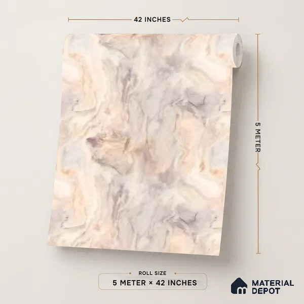 85109-3 | 5 Meter x 42 Inch PVC Marble Look Wallpaper - 57 Sq. Ft. | Minimum 10% wastage during installation