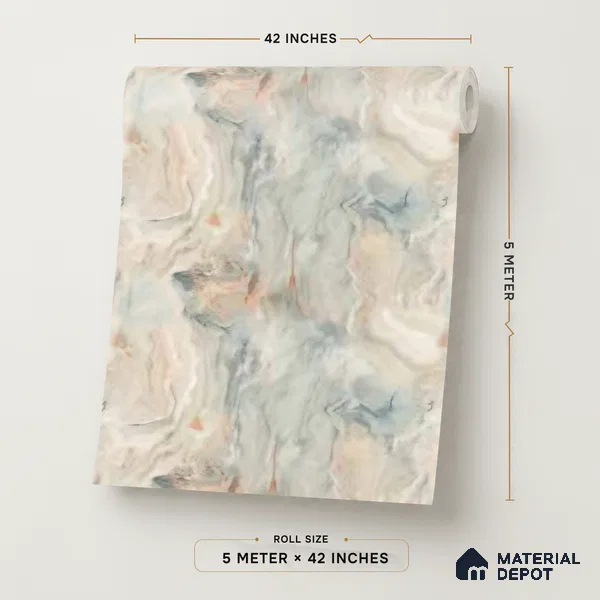 85109-4 | 5 Meter x 42 Inch PVC Marble Look Wallpaper - 57 Sq. Ft. | Minimum 10% wastage during installation
