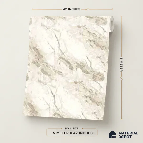 85108-2 | 5 Meter x 42 Inch PVC Marble Look Wallpaper - 57 Sq. Ft. | Minimum 10% wastage during installation
