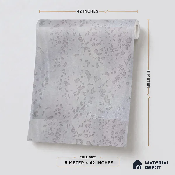 RD2604 | Grey Leopard Spots PVC Textured Wallpaper - 10 Meter x 21 Inch, 57 Sq. Ft. (Min. 15% Wastage)
