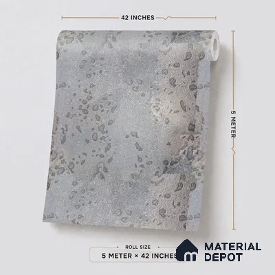 RD2601 | Grey Leopard Spots PVC Textured Wallpaper - 10 Meter x 21 Inch, 57 Sq. Ft. (Min. 15% Wastage)